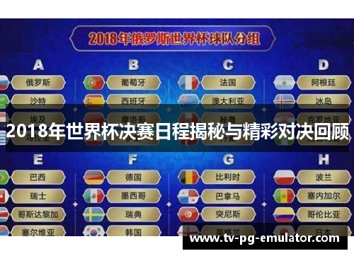 2018年世界杯决赛日程揭秘与精彩对决回顾