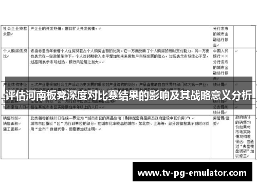 评估河南板凳深度对比赛结果的影响及其战略意义分析